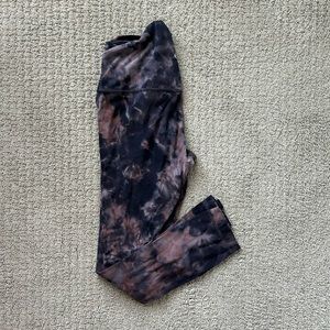 lululemon athletica Black and Brown Tie-Dye Leggings